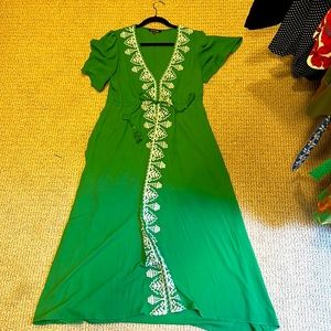 Kelly green maxi dress.